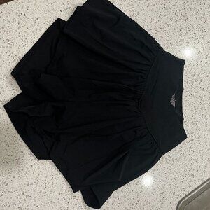 Black Crossover Flowy Shorts